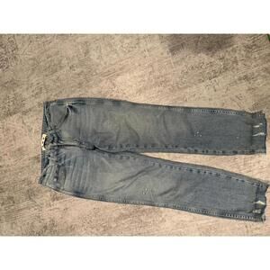 AMO Women's Stix Crop Distressed Light Wash Jeans sz 27